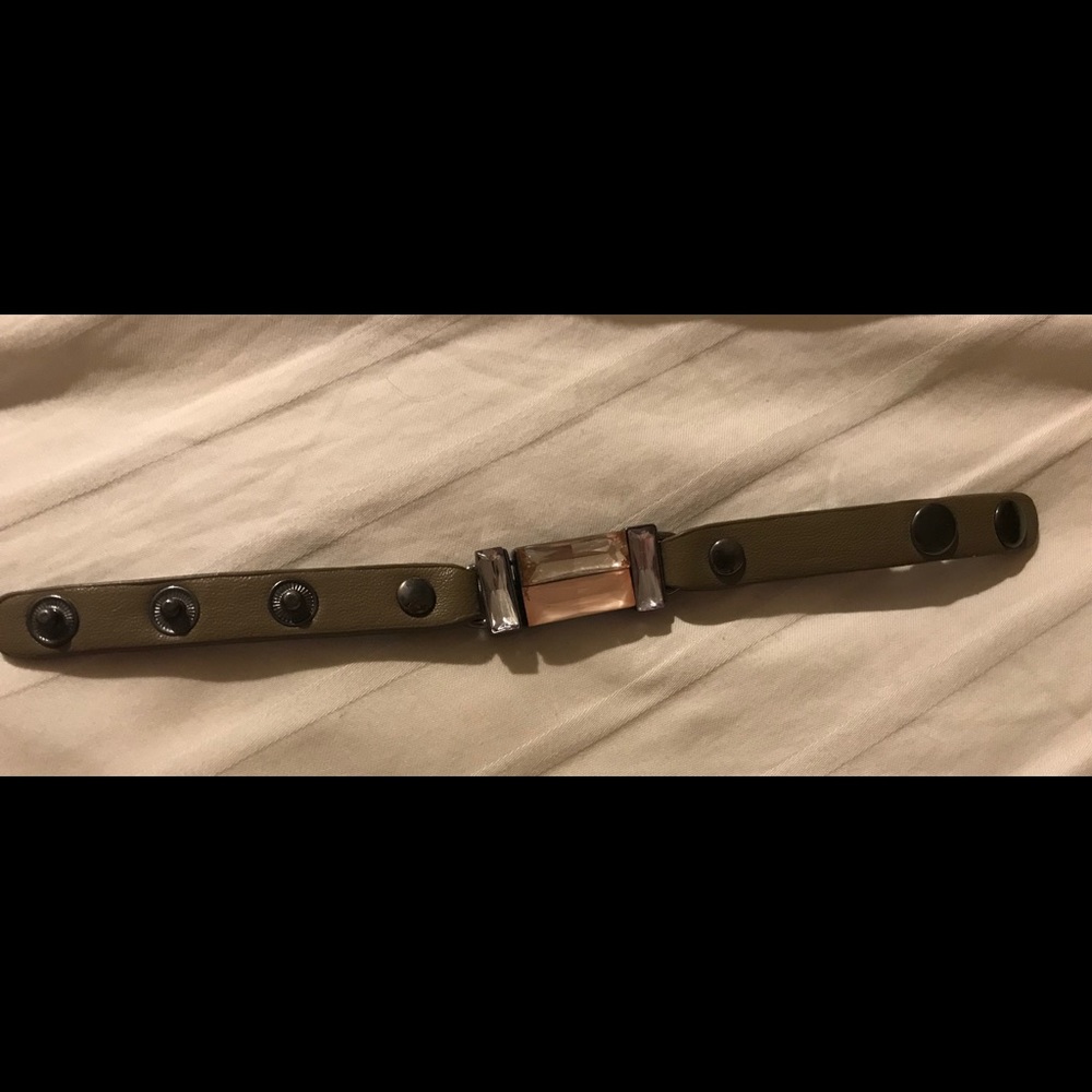 Yik Fung adjustable leather bracelet